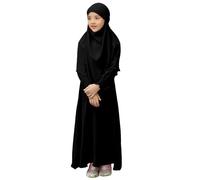 Robe musulmane pour filles - Robe de prière islamique - Abaya à manches longues - Cardigan - Caftan avec hijab - Robes pour le Ramadan - Tenues de Dubaï - Caftans pour enfants - Thobe pour enfants, 3