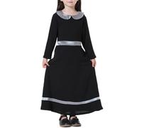 Robe Musulmane pour Filles, Tenue de prière Islamique pour Enfants, Chemise Henley boutonnée, Caftan Une pièce, Robe de prière Musulmane Abaya, Maxi Islamique 12mois-13ans