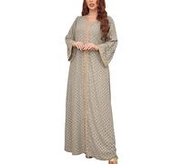 Robe Musulmanes pour Femmes Grande Taille en Coton Robes Ensembles Manche Longues À Couleur Unie Robe De Priere Femme Musulmane Une Pièce avec Hijab Islamique Dubai Robes De Prières pour Le Ramadan