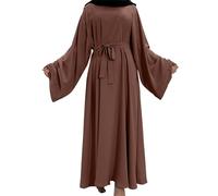 Robe Musulmanes pour Femmes Grande Taille Longue Robes De Prières pour Le Ramadan À Manches Longues Uni Couleur Robe De Priere Femme Musulmane Une Pièce avec Hijab Islamique Abaya Vetement Musulmane