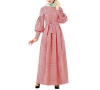 Robe Musulmanes pour Femmes Grande Taille Longue Robes De Prières pour Le Ramadan Manche Longues Solide Couleur Robe De Priere Femme Musulmane Une Pièce avec Hijab Abaya Islamique Vetement Musulmane