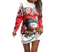 Robe Noel Femme Chic Fille Taille Oversize Hiver Nouvel Soiree Paillette Pull Soirée Deguisement Costume Fete an Rouge De Lumineux Elegant Déguisement Dress Et Réveillon Longue Mere Grande Noël