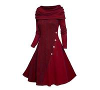 Robe Noel Femme Chic Robe Femme Hiver Courte Velours Robe Moulante à Manches Longues Col en V Robe De Soiree Femme Vintage Chaud Chic Sexy Robe robe fille rouge et blanc jupe trapeze femme longue
