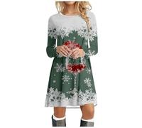 Robe Noel Femme Chic, Robe Femme Hiver, Déguisement Mere Moche Mignon Imprimer Costume À 3D Imprimé Manche Longue Jupe Hepburn Rétro Grande Taille Robes Vintage Rockabilly Classique Elegant Swing