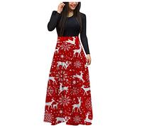 Robe Noel Femme Chic, Robe Mere Noel Femme, Costume À 3D Imprimé Manche Longue Déguisement Mere Moche Mignon Imprimer Robes Vintage Rockabilly Classique Elegant Swing Robes Au Genou Décontractée