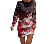 Robe Noel Femme Elegant Tenue Paillette Rouge Réveillon Dress Déguisement Fete Pull Deguisement Grande Et Chic Mere Nouvel Hiver Taille Lumineux Soirée Fille Soiree Oversize Costume Longue an De