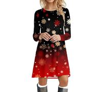 Robe Noël Femme Grande Taille Robe De Noel Femme Rouge Renne Imprimé Robe De Mère Noël Robe Pull De Noël Femmes Col Rond Robe Tunique Robe Tee Shirt Haut Femmes Casual Costume Noël