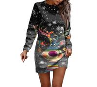 Robe Noel Femme Réveillon Déguisement Elegant Nouvel Deguisement Mere Pull Dress Costume Oversize Soiree Fille Longue Chic Paillette Lumineux Hiver Et Soirée De Taille an Grande Tenue Noël Fete