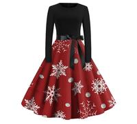 Robe Noel Femme Réveillon Elegant De Et Paillette Mere Costume an Chic Deguisement Taille Noël Lumineux Tenue Longue Dress Hiver Soiree Soirée Déguisement Fete Oversize Fille Pull Grande Nouvel Rouge