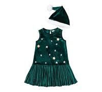 Robe Noel Fille 3 Ans - Robe de Noël sans Manches pour Tenue de Soirée de Danse Imprimée (Green 4-5 Years)