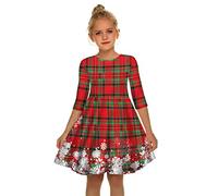 Robe Noel Fille Bebe - Enfant en Bas Âge Bébé Enfants S Noël Imprimer Robe de Soirée Robes de Princesse Vêtements Doux Et Chaud Robe Ensemble de Vêtements (A 9-10 Years)