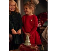 Robe Noël fille bi-matière rouge brique 6A