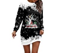 Robe Noel Longue Femme Chic Et Elegant Manches Longues Sexy Vetement Tenue Mere De Soirée Glamour Fete Deguisement Cocktail Hiver Velours Déguisement Taille Empire Vintage Grande Bal Année 80,XL