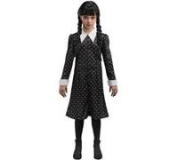 Chaks Robe à motifs Mercredi – Fille 9/10 ans (134–140 cm) Noire G