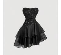 Robe noire à paillettes sans bretelles pour femmes, robe pour la Saint-Valentin, robes d'anniversaire pour femmes, robes élégantes pour femmes, robe pour invitée de mariage, tenues de croisière pour f