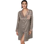 Robe nuisette manches longues femme Selmark P116 Satin Sublime Marron XL