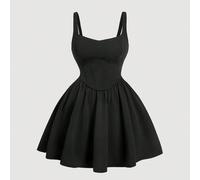 Robe nuisette noire unie à structure de corset Tildaharris grande taille, robe de remise des diplômes, pour la silhouette en sablier, pour l'été 0XL,1XL,2XL,3XL,4XLUnicoloreTissu tricoté