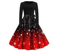 Robe Paillette Femme Robe De Noel Femme Grande Taille Vintage Haut Nouvel an Renne Tenue Laine Velours Oversize Glamour Cadeau Fete Jour De L'an Vetement 2#vin 5XL
