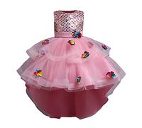 Robe Paillette Fille Robe d'anniversaire Ceremonie Mariage Fête Robes de Filles Princesse sans Manches Floral Tulle Robes Filles pour Les Fêtes Formel Anniversaires et Mariages 3-12 Ans