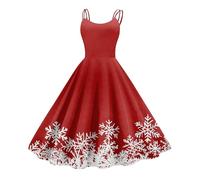 Robe Paillettes Femme Soiree Festive Jupe de Noel Enceinte Noël Robe Noel Manches Longues Réveillon Scintillante Santa Nouvel an Mariage Fête Sexy Cadeau Femme Pastèque Rouge S