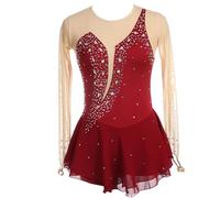 Robe Patinage Artistique avec des Diamants, sans Manches Robe Patinage à roulettes, Coupe AjustéE Gymnastique Danse Justaucorps Short SéCurité IntéGré