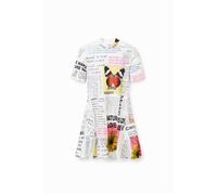 Robe patineuse courte journal femme Desigual - blanc - L M