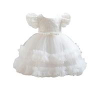 Robe Petite Fille Dress Robe d'anniversaire Ceremonie Mariage Fête Robes de Filles Princesse 7 Mois-8 Ans Robes Filles Manches à Bulles pour Les Fêtes Formel Anniversaires et Mariages