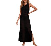 Robe Plage Crochet Robe de Plage Femme Longue Cache Maillot de Bain Swimsuit Cover Up Femme Beach Dress Cache-Maillot Grande Taille Robe Maille Robe de Plage Tricot Transparente Beachwear Femme S