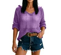 Robe Plage Femme Courte-Cache-Maillot De Bain en Maille Sun Knit avec Capuche, IdéAl pour La Plage Et Les Baignades. Tunique Sarong LéGèRe à Manches Longues pour Les PassionnéEs De Natation.