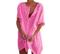 Robe Plage Femme Robe de Plage Femme Courte Cache Maillot de Bain Swimsuit Cover Up Femme Beach Dress Cache-Maillot Bikini Grande Taille Robe Chemisier Femme Ete Beachwear Femme Swimwear Cover Ups 3XL