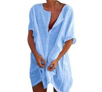 Robe Plage Femme Robe de Plage Femme Courte Cache Maillot de Bain Swimsuit Cover Up Femme Beach Dress Cache-Maillot Bikini Grande Taille Robe Chemisier Femme Ete Beachwear Femme Swimwear Cover Ups 6XL
