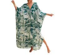 Robe Plage, Robe De Plage Longue à Imprimé Floral Et Col en V pour ParéO/Maillot De Bain IdéAl pour Les FêTes à La Piscine éTé Et Printemps Chic