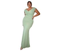 Robe plissÃ©e femme Goddiva Bardot Maxi Vert 52