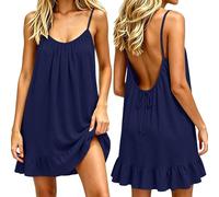 Robe Plus Courte Devant Bohème Bleu Champetre Soir Ciel Bodycon Brétélle Satinée avec Papillon Ceinturée Superposés Main Traîne Western Magique Islam Auchan XS