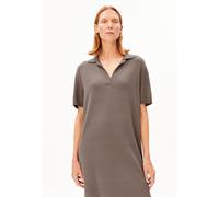 ROBE POLO EN MAILLE FIN | mélange de coton biologique - brun (XL)
