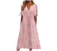 Robe Portefeuille 2025 Grossesse Gala Moulante Bapteme Dos Nu Invitée Ceremonie Vente en Ligne, Asymétrique D'Ete Elegante Coton Elegant Mi-Longue Et Robe de Soirée pour Femme Ronde
