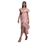 Robe portefeuille asymÃ©trique femme Goddiva Midaxi Rose 38