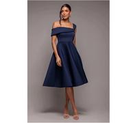 Robe portefeuille asymÃ©trique femme Goddiva Midi Bleu 38