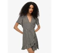 Robe portefeuille courte imprimÃ©e femme Superdry Noir S