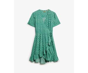 Robe portefeuille courte imprimÃ©e femme Superdry Vert XS