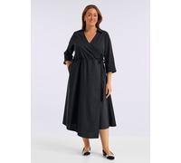Robe portefeuille effet cache-cœur asymétrique - Sheego - noir NOIR 56