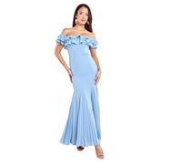 Robe portefeuille femme Goddiva Frilled Off Bleu 44