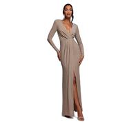 Robe portefeuille femme Goddiva Lurex Beige 36
