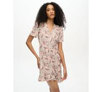 Robe portefeuille femme Superdry Printed Mini Beige S