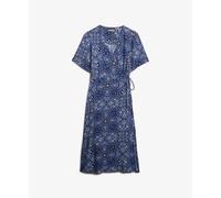 Robe portefeuille mi-longue imprimÃ©e femme Superdry Bleu L