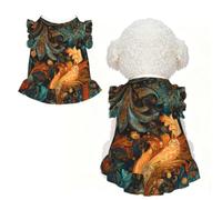 Robe pour animal de compagnie - Tenue extensible et respirante pour chiens et chats - Taille XL | Robe imprimée motif queue de phénix pour chiens et chats, tissu extensible semblable à du coton, fête et usage quotidien