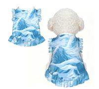Robe pour animal domestique - Tenue respirante et extensible pour chiens et | Robe imprimée représentant les montagnes enneigées pour chiens et chats, tissu extensible semblable à du coton