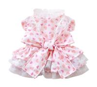 Robe pour chat | Accessoires mignons réglables pour animaux de compagnie - Jupe cœur rose pour animal domestique fille vêtements pour chat | Pour fête quotidienne, promenade en plein air, séance photo