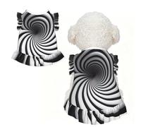 Robe pour chien à impression spirale illusion d'optique gif - Jupe chemise sans manches - Tenue d'été pour animaux de compagnie - Pour chiot et petit chat - L
