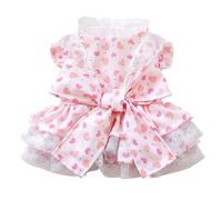 Robe pour chien - Arrête la surchauffe et l'inconfort - Motif floral d'été rose - Tailles XS à L - Sangle à boucle réglable - polyester respirante - Pour anniversaire, fête de jardin